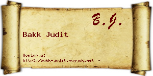 Bakk Judit névjegykártya